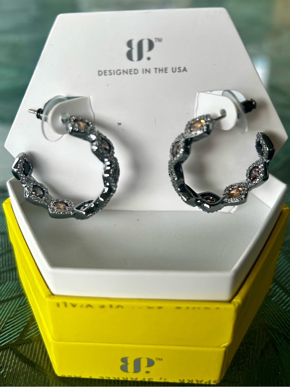 BP OG Smoky Topaz, Black Onyx & Brown Tourmaline Cubic Zirconia. Hematite